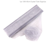 Huiran Sheer Crystal Organza Fabric Tulle Roll Girl Birthday Wedding Decor Event Party Favors Supplies Weding Party Accessories