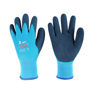 Winter Gloves Waterproof Plus Velvet Warm Rubber Gloves Anti-Slip Hand Protective plush warm Tool mittens fishing mechanical