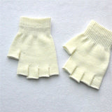 New Children's Winter Gloves Cold Warm Acrylic Fingerless Gloves Solid Color