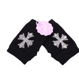 Charming 2017 Gloves & Mittens Crystal Women'S Sparkling Half Finger Fingerless Glove Diamond Refers To Knitted Rhinestones