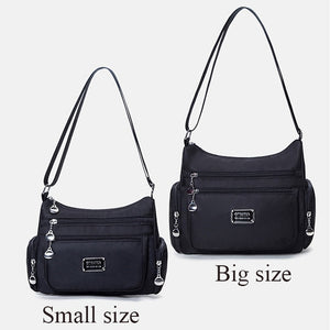 Fashion Multi-Functional Pockets Women's Shoulder Bag High Quality Durable Waterproof Light Nylon Fabric Messenger Bag Female