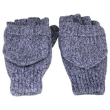 Charming Thick Male Fingerless Gloves Men Wool Winter Warm Exposed Finger Mittens Knitted Flip Half Finger Gloves