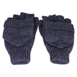 Charming Thick Male Fingerless Gloves Men Wool Winter Warm Exposed Finger Mittens Knitted Flip Half Finger Gloves