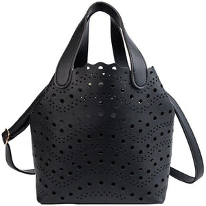 YASICAIDI 2019 Women's Summer  PU Bags Sweet Lady Style Two-piece Openwork Bag Fashion Trend Simple Shoulder Diagonal Tote Bag