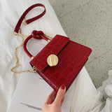 2019 Fashion New Tote bag Quality Leather Women's Designer Handbag Crocodile pattern Chain Shoulder Messenger Bag Bolsos Mujer