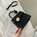 2019 Fashion New Tote bag Quality Leather Women's Designer Handbag Crocodile pattern Chain Shoulder Messenger Bag Bolsos Mujer