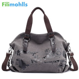 Women's Shoulder Bags Vintage Graffiti Canvas Handbags Famous Designer Female Shoulder Bags Ladies Totes Fashion Large Bag S1767